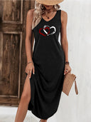 Heart Print Maxi Dress