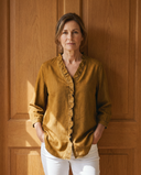 Elegant Frilled V-Neck Blouse