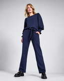 Feminine Stretch Top in Indigo Blue