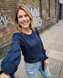 Feminine Stretch Top in Indigo Blue