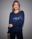Feminine Stretch Top in Indigo Blue