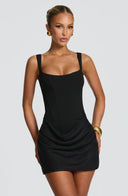 Chic Draped Evening Mini Dress