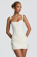 Chic Draped Evening Mini Dress