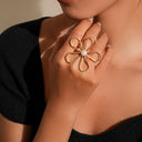 Mia | Elegant Faux Pearl Statement Ring 7