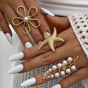 Mia | Elegant Faux Pearl Statement Ring 8