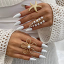 Mia | Elegant Faux Pearl Statement Ring 9