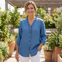 Mia | Elegant Frilled V-Neck Blouse 0