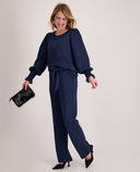 Mia | Feminine Stretch Top in Indigo Blue 5