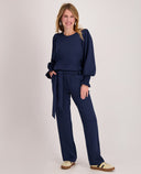 Mia | Feminine Stretch Top in Indigo Blue 6