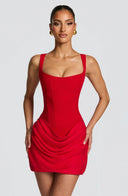 Chic Draped Evening Mini Dress