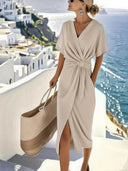 Twist Front Midi Dress