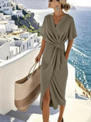 Twist Front Midi Dress