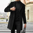 Timeless Tailored | Men's Overcoat with Notch Lapel & Side Pockets | Versatile Style for Any Occasion 0