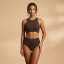 Ruched High Waist Bikini Set