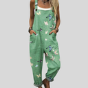 Casual Woven Jumpsuit with Straps and Patch Pockets