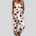 Casual Woven Jumpsuit with Straps and Patch Pockets